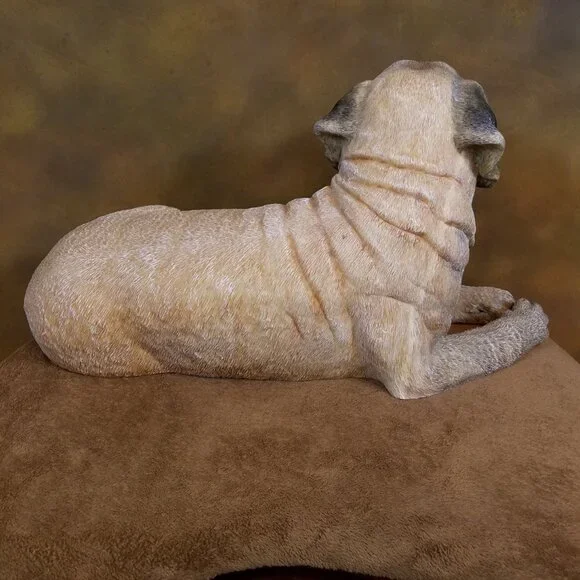 Dog Large Figurine - Mastiff Style - Older Resin - Picture 5 of 13
